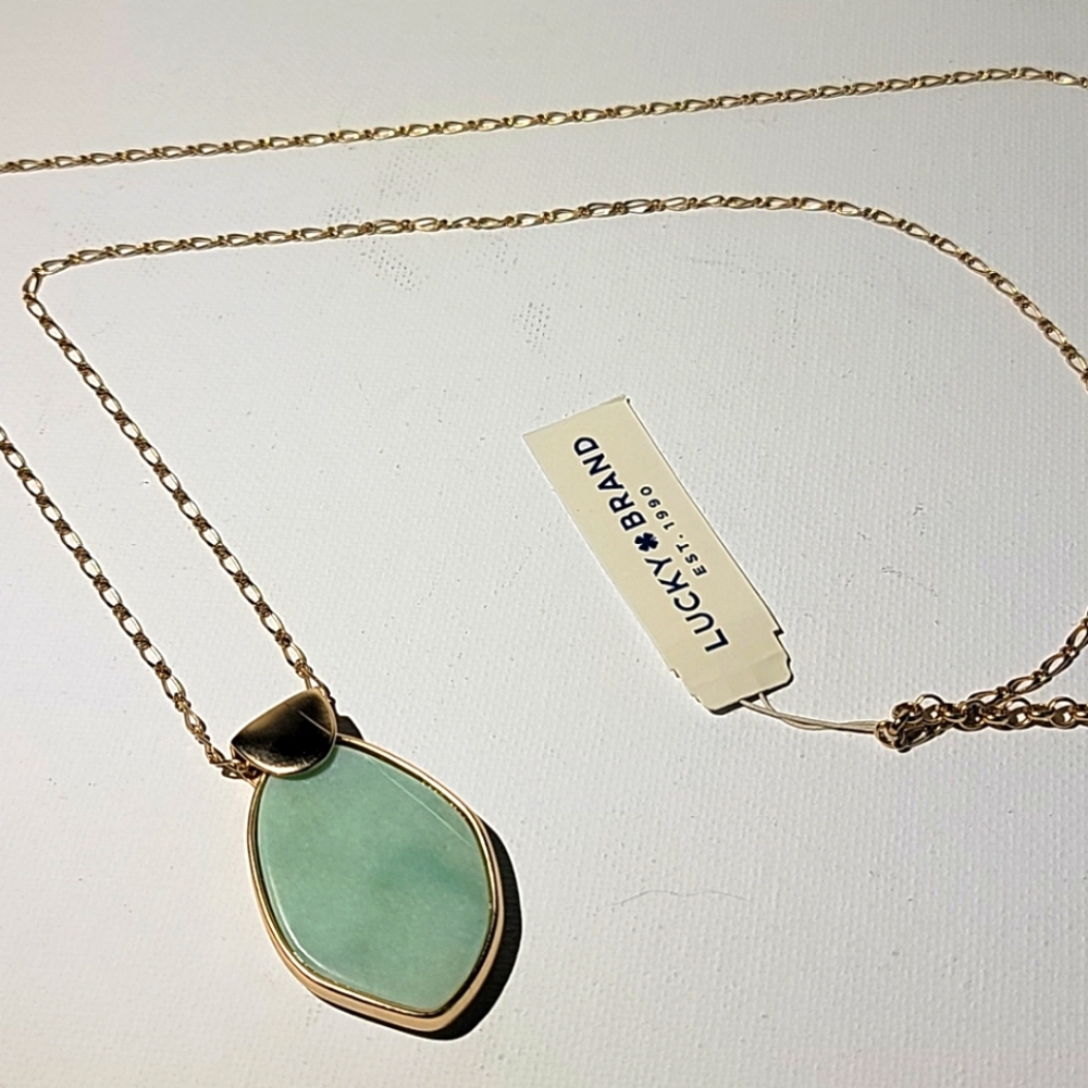 Lucky brand Green stone necklace